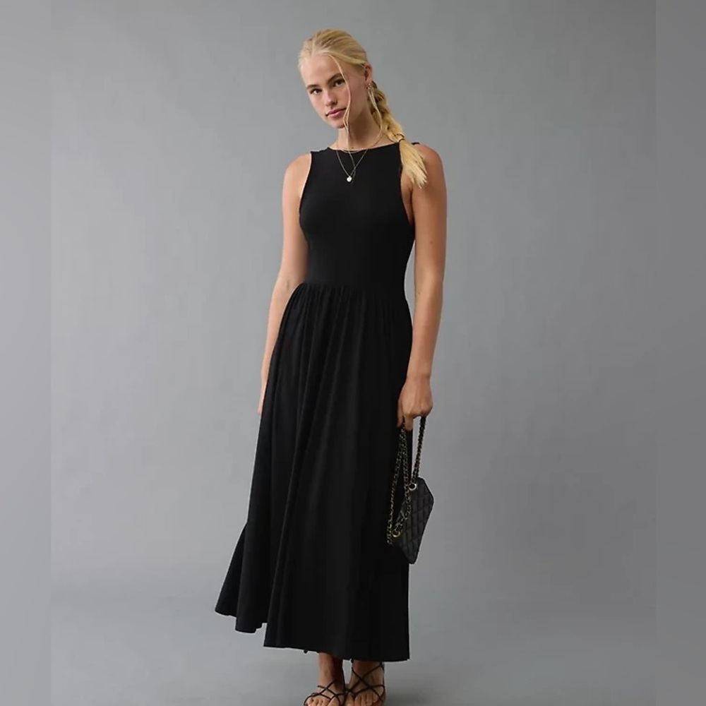 American Eagle Outfitters Twist Back Slit Midi Dress